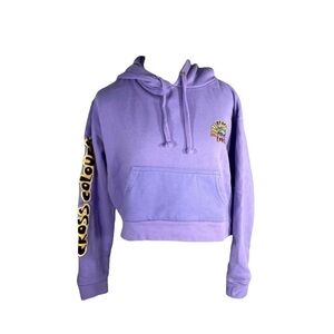 Cross Colours cropped hoodie pullover sweater lilac Black Lives Are Loved size M
